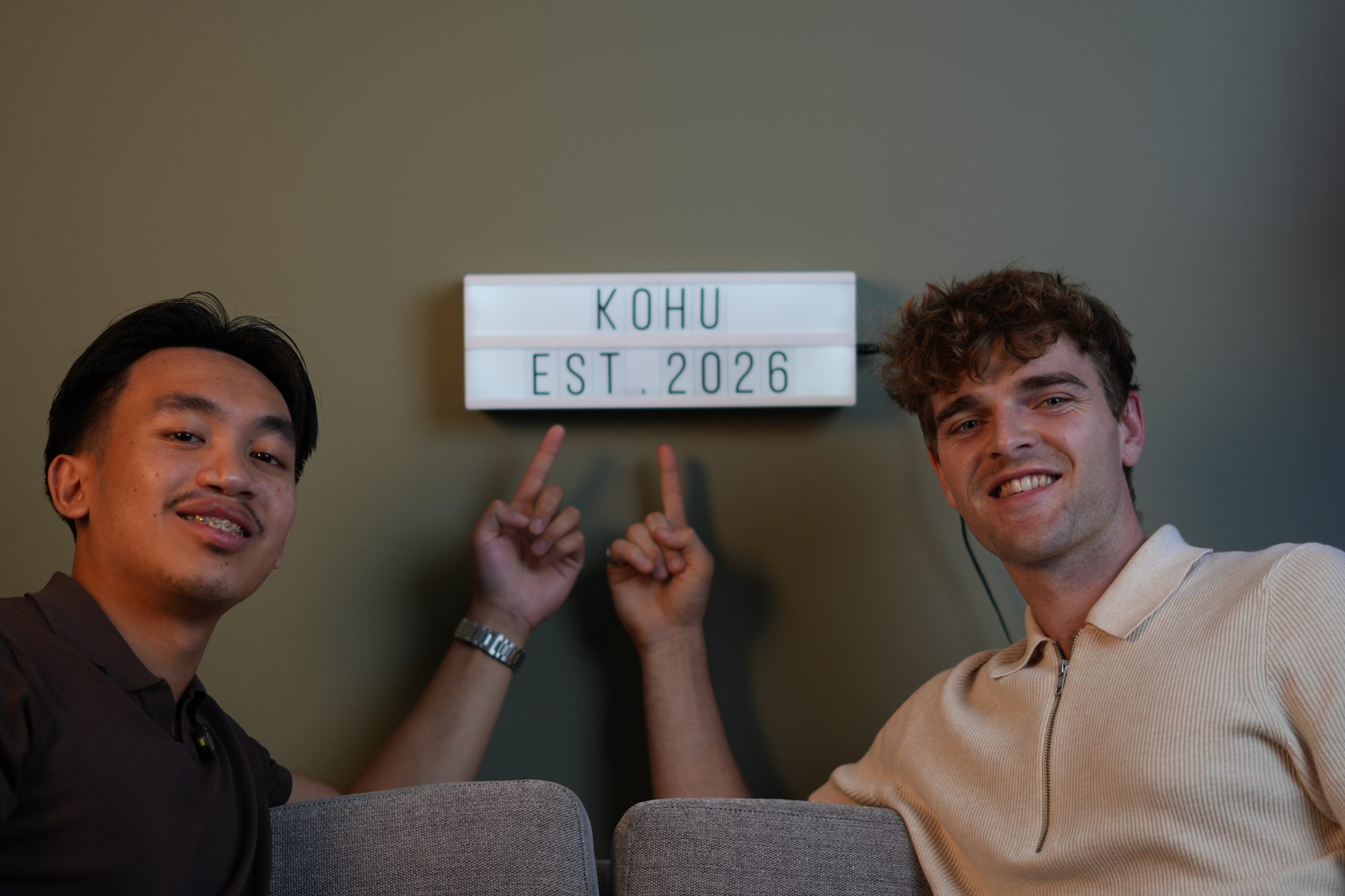 Ivan and Aaron, co-founders of kohu, at the kohu studio in Trondheim